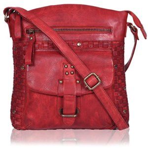 Sling Bags for Women Genuine-Leather - Vintage Multi Pocket Crossbody Purse